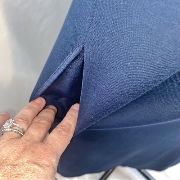 Gran Sasso Dress Medium Blue Sleeveless Turtleneck With Pockets Made in Italy - Picture 9 of 12